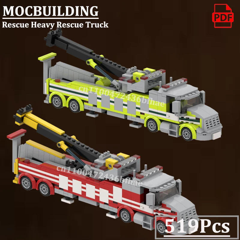 

City Emergency Vehicle Heavy Rescue Truck Model MOCBUILDING DIY Construction Fire Truck Bricks Toys Gift