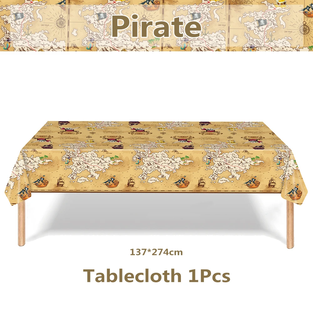 Pirate Treasure Hunt Theme Birthday Party Supplies Boys Favors Party Decoration Banner Plate Napkin Cup Tablecloth Baby Shower