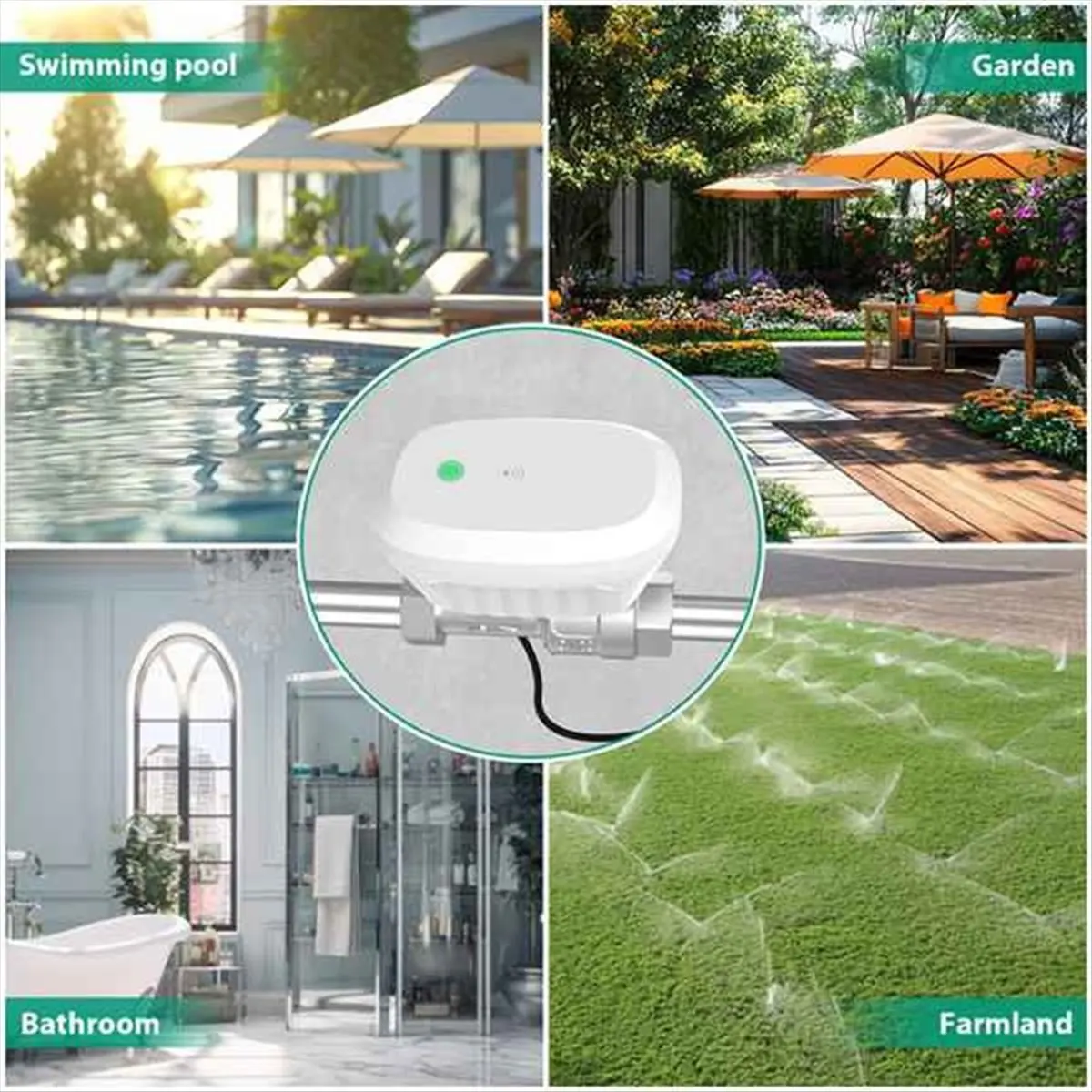 goodDT Tuya Smart WiFi Water Valve Water Meter Water Flow Rate Consumption Temperature Display Timer Smart Life Control EU PLUG