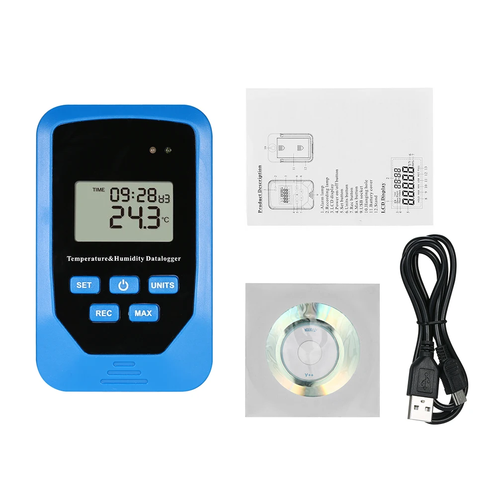 

USB Humidity Temperature Data Logger RH TEMP Datalogger Recorder Humiture Recording Meter Matching Heat Index Dew Point Test