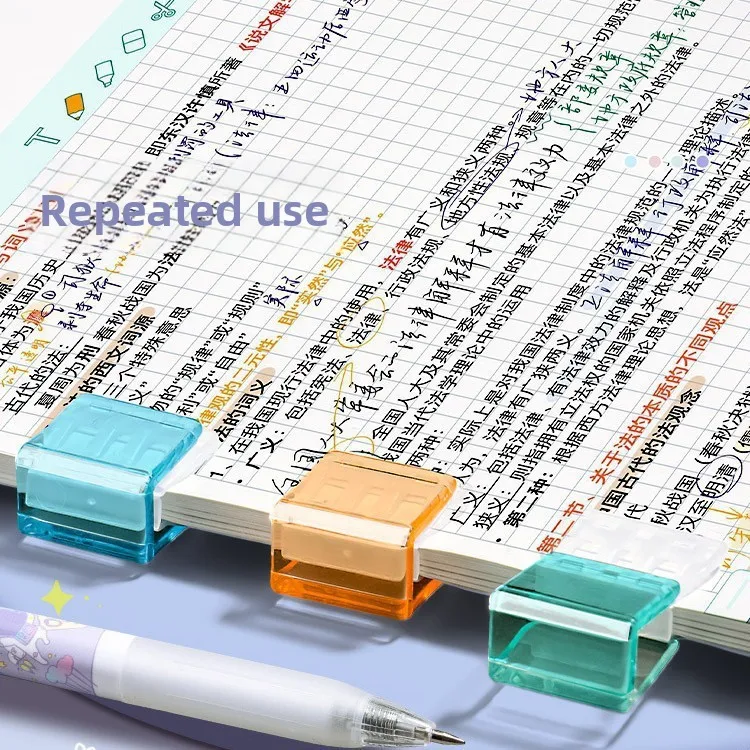 Transparent Colorful Push Clip Binder Paper Organizer for Exam Documents File Folder Clamp Test Sheet Holder
