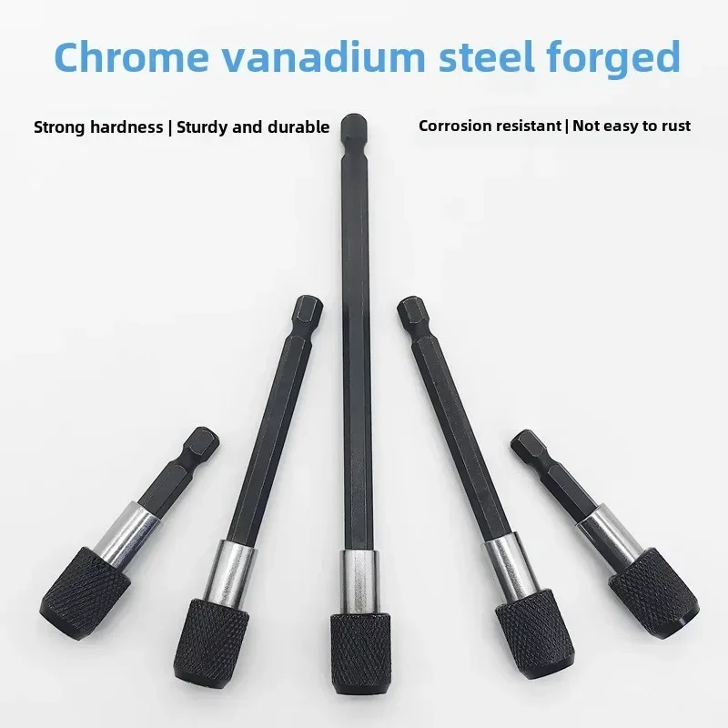 Quick Release Hex Extension Rod Set for Electric Drill & Screwdriver 60-150mm Adjustable Length Handyman Tool Kit Accessory