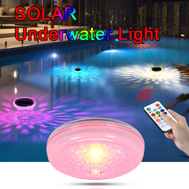 2026 2PCs IP67 Solar Floating Light Pond Home Garden Outdoor Courtyard Ambient Light RGB Remote Control Solar Pool Light Hot