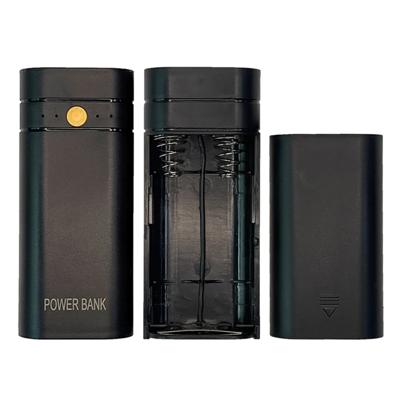 2X 18650 Type-C USB Power Bank Battery Charger Case DIY Battery Box for Phone Electronic Charging Not Including Batteries 5V 2A