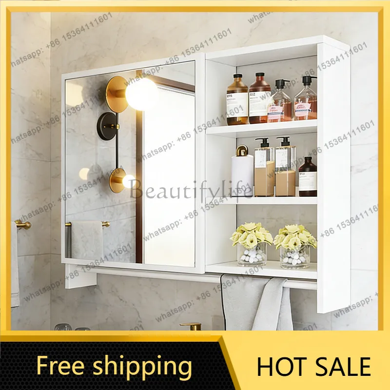 XX.Decorations Mirror Bathroom Cabinet Organizer Storage Shelves Wall Makeup Cupboard Skincare Modern Gabinete Trendy Furniture