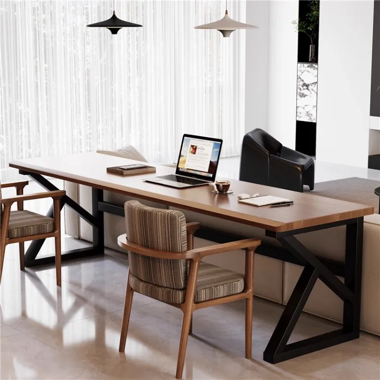 Living room sofa back solid wood strip narrow desk computer table horizontal hall children double study table worktable