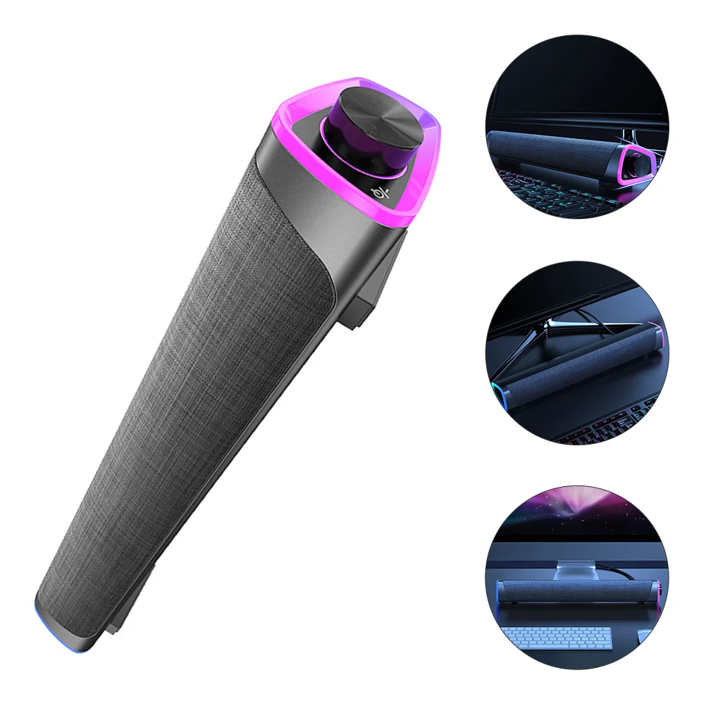 

Wired Sound Bar High-tech Fabric Speakers for Home Office Compact Stereo Audio Speaker Dual Horns Design Powerful Sound Effect