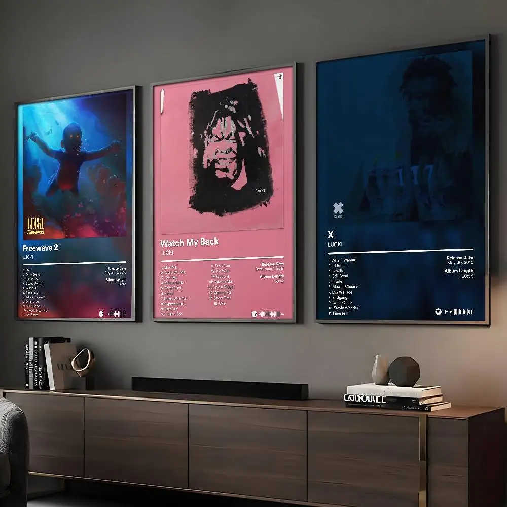 Rapper LUCKI DRGS R BAD Poster, klebriger Wandkunstdruck, wasserdicht, für Zuhause, Wohnzimmer, Schlafzimmer, Bar, ästhetisches Dekor