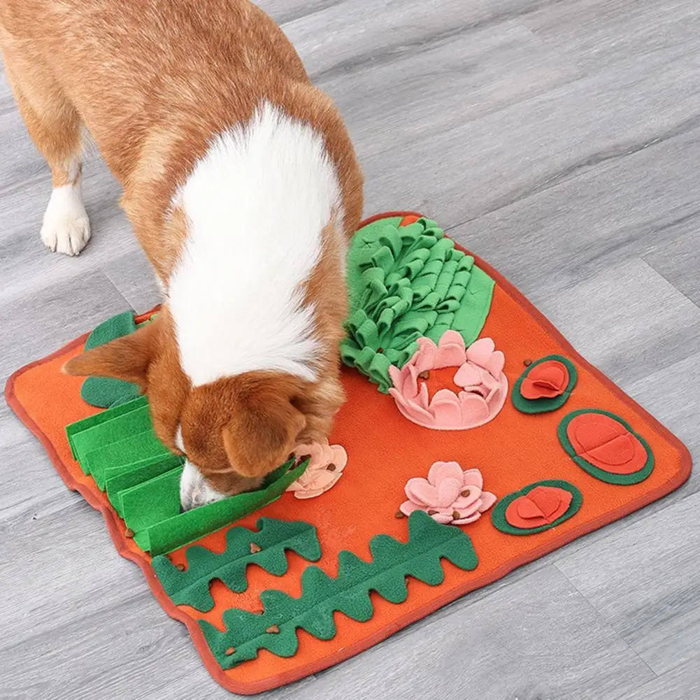 Useful Puppy Food Mat  Comfortable Soft Dog Sniffing Mat  Nosework Feeding Slow Feeder Dog Puzzle Toys