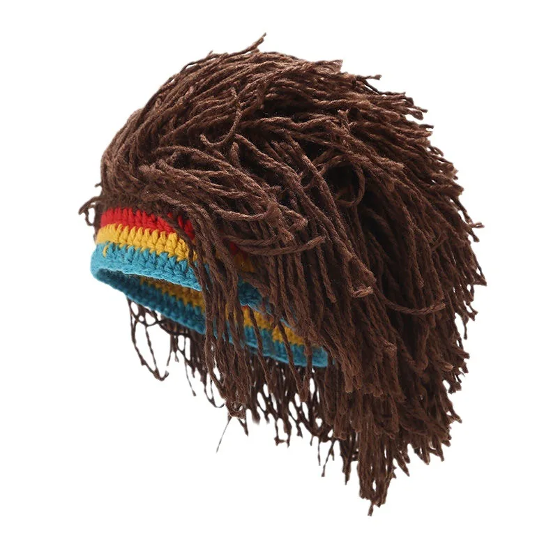 Reggae Dreadlocks Hat Men and Women Personality Funny Pullover Hat European and American Hip-hop Party Wool Wig Hat