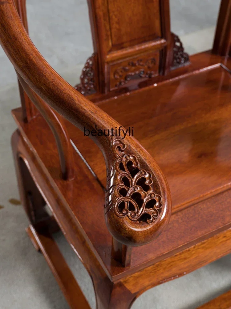 

CC round-Backed Armchair Three-Piece Set Armchair Palace Chair Solid Wood Tea Table New Chinese Chair Single Master Chair
