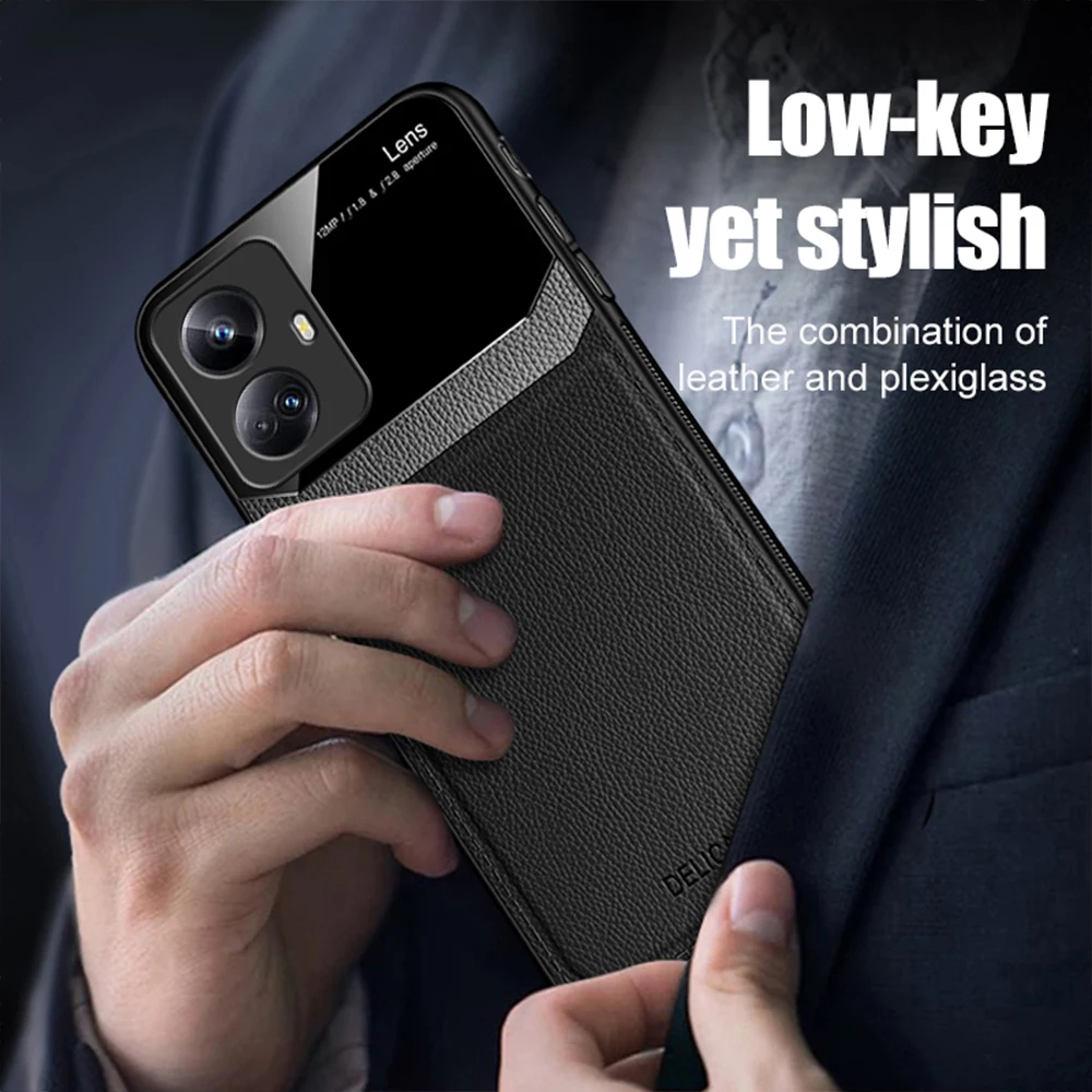 For Realmi 10 pro 5g shiny pixleglass leather case back cover for realme10 pro 5g tpu soft frame protect fundas