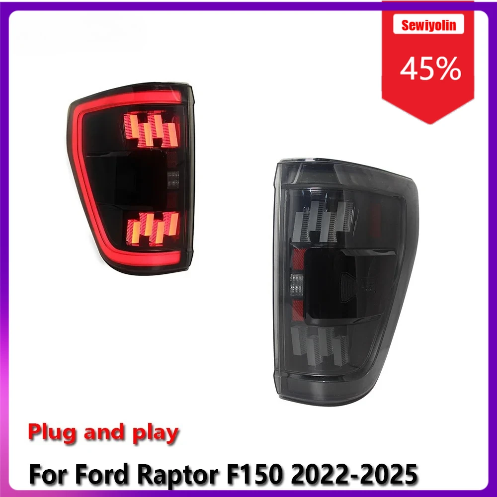 

Автомобильные светодиодные лампы Sewiyolin в сборе для Ford Raptor F150 2022-2025, авто противотуманные DRL, стоп-сигнал, указатель поворота