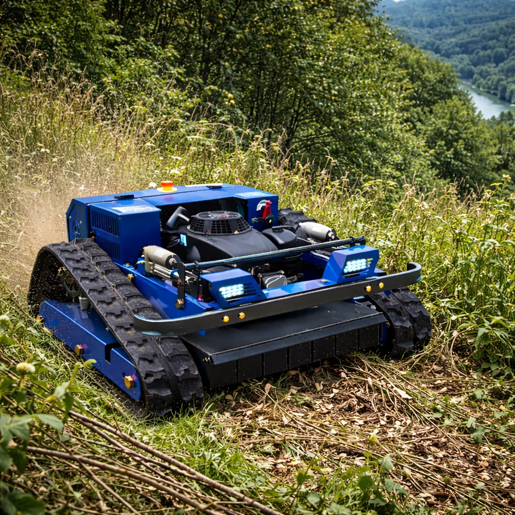 

Customized High Quality New Upgrade Lawn Mower - Factory Direct Rubber Crawler Remote Control High Power Self-propelled