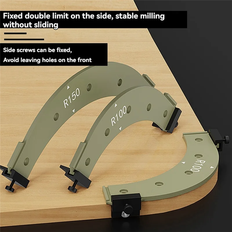 

Hot Sale-Radius Jig Router Templates Woodworking Round Corner Radius Templates Wood Working Tool Woodworking Large Arc Mold