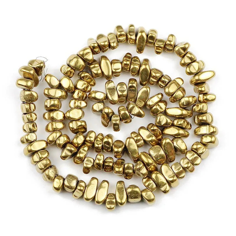 4–8 mm schwarze Gallensteine-förmige Perlen, plattiert, farbiges schwarzes Erz, verstreute Perlen, DIY-Armband, Halskette, Zubehör, Perlen im Großhandel – Detail 10