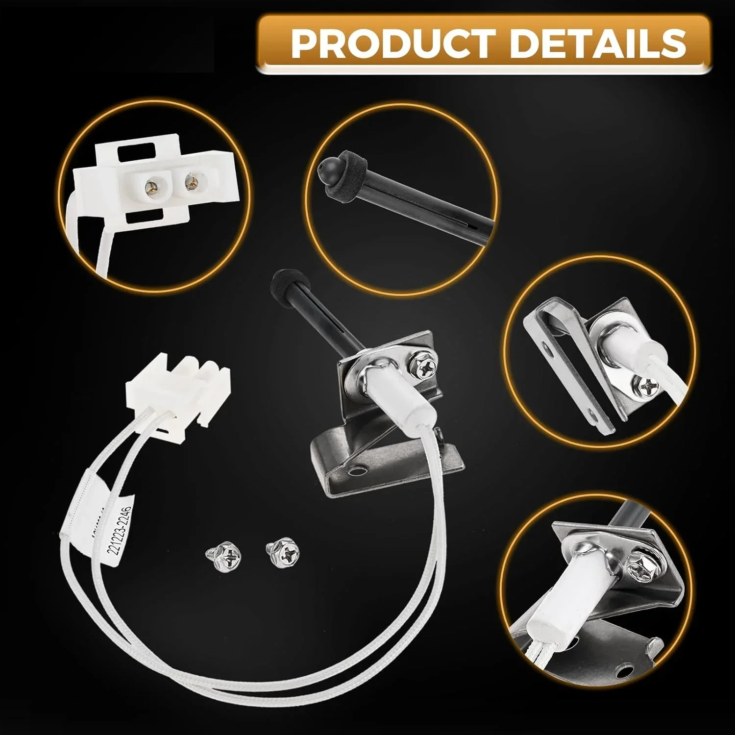 903110 903110A 115 Volt Hot Surface Ignitor Kit with Plug Fit for Nordyne Furnace Replace 632313 632313C FC047 M1MB056 M1MB070