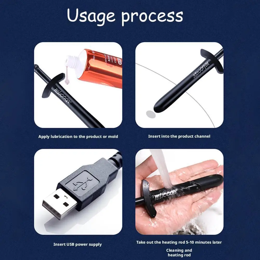 USB قضيب تسخين درجة التدفئة السريعة لدمى الجنس سيليكون المهبل كس الجنس لعب الذكور الاستمناء المعونة دفئا عصا 18 + #4