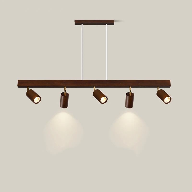 

Wabi-sabi Living Room Wooden Chandelier Lights LED E27 Walnut Wood Color Hanging Pendant Lamps for Kitchen Table Bar Restaurant