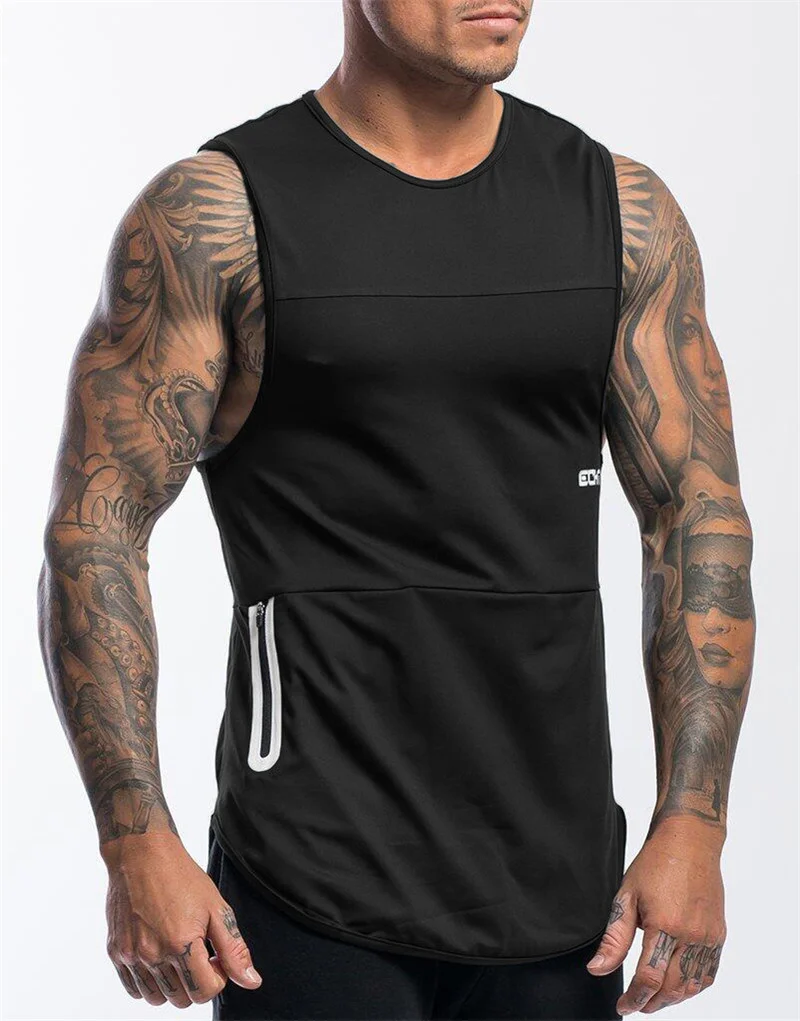 NEW Men Bodybuilding Tight SportS Tank  Summer jogger Workout Sleeveless shirt Men Gyms Vest Male Fitness Brand Running vest men