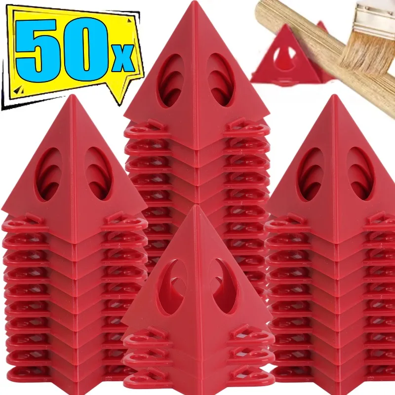 

50/10 шт., мини-пирамида, опорная рамка, красный штатив, деревообрабатывающие подставки для красок, треугольные кронштейны для рисования распылением, деревянная опора для досок