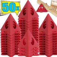 50/10PCS Mini Pyramid Support Frame Red Tripod Woodworking Paint Stands Triangular Spray Painting Brackets Wooden Plank Support