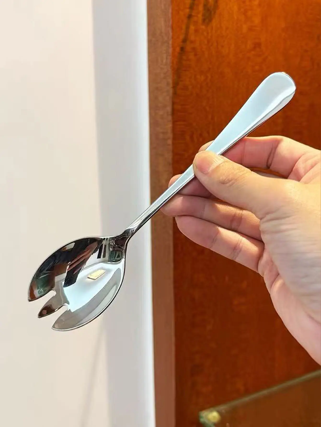 Thickened Stainless Steel Fork and Spoon Combo, Salad Spoon, Cake Fork, Hotel Restaurant Fish Fork, Serving Fork, 2 Pieces