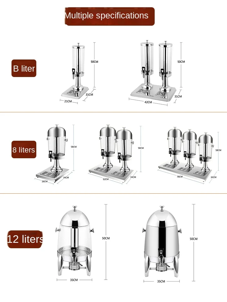 Imagem -04 - Balde Transparente do Chá do Leite com Torneira Tripé do Suco Máquina do Material de Restauração do Self-service do Hotel Uso Comercial