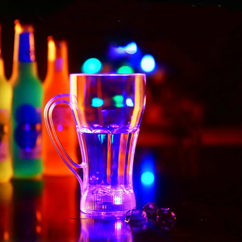 LED Flashing Cup Acrylic Color Changing Drink Water Cup Bar Night Club Party Luminous Wine Cup Coffee Milk Juice Mug Beer Cups