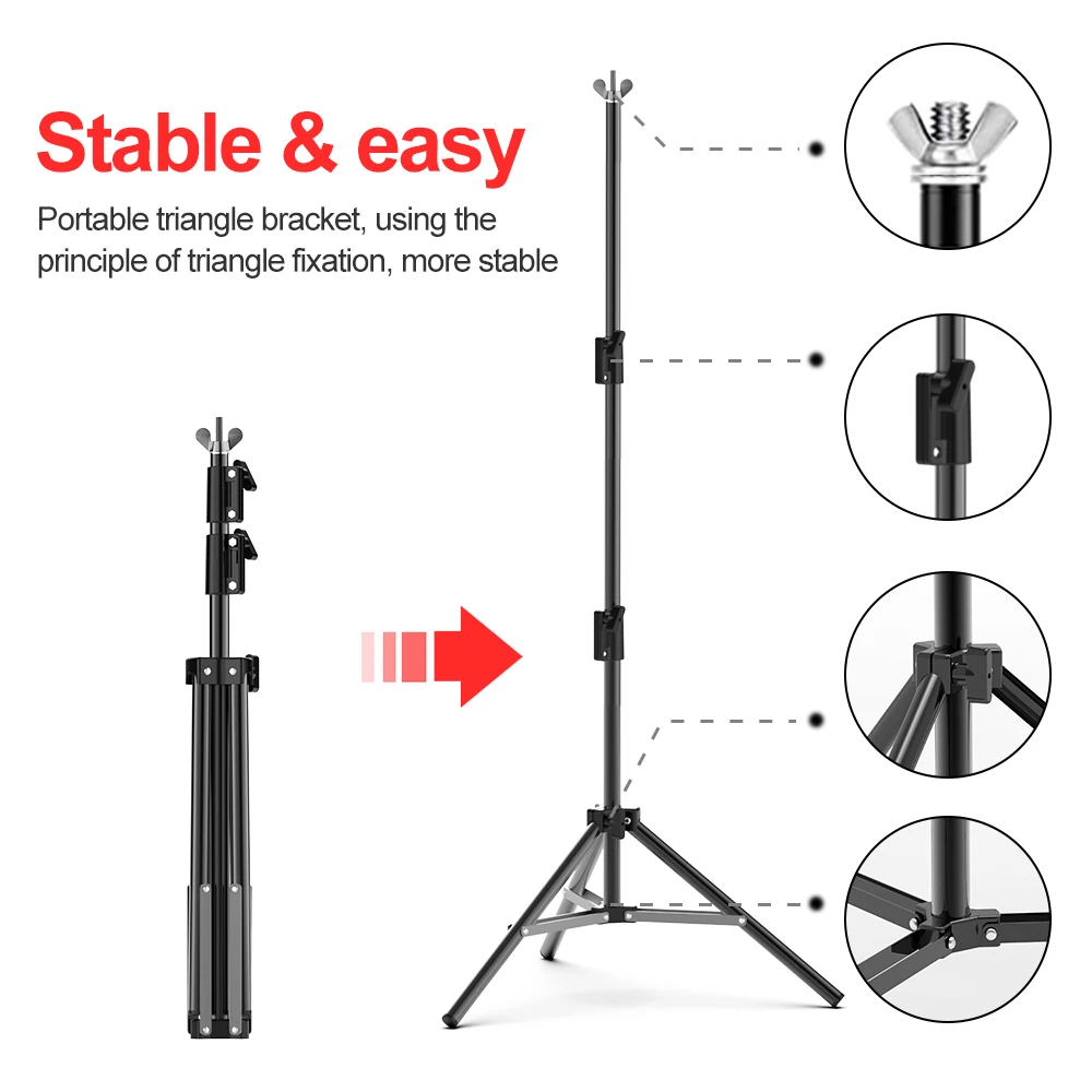 Soporte de fondo para fotografía, sistema de soporte de fondo de estudio fotográfico ajustable de 2,6 x 3M, fondos con bolsa de transporte, marco de pantalla verde