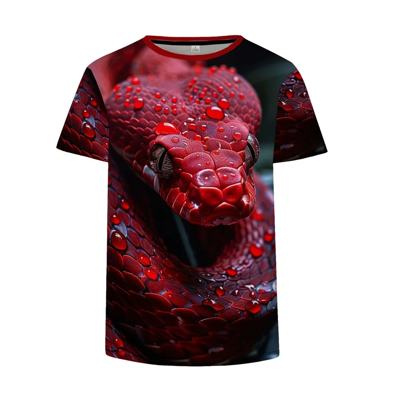 Horror Snake 3d Printed T-Shirt Men Women Animal Snakes Pattern Tshirt Round Neck T Shirt Summer Casual Short Sleeve Tee Shirts