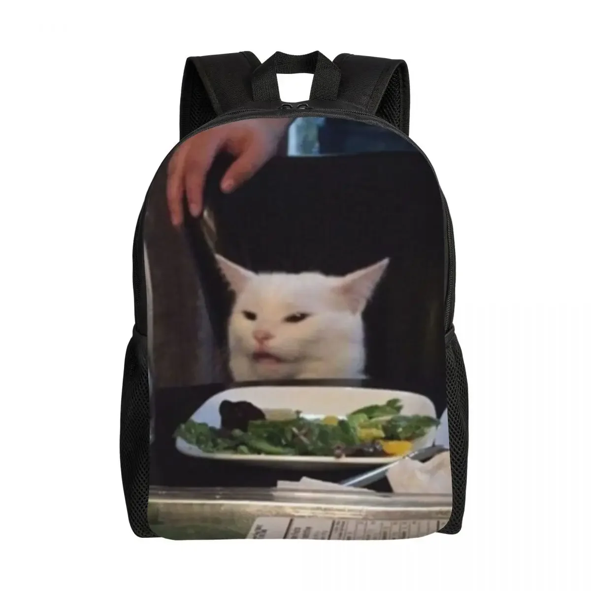 Salad Cat Meme Backpack for Men Women College School Student Bookbag Fits 15 Inch Laptop Bags