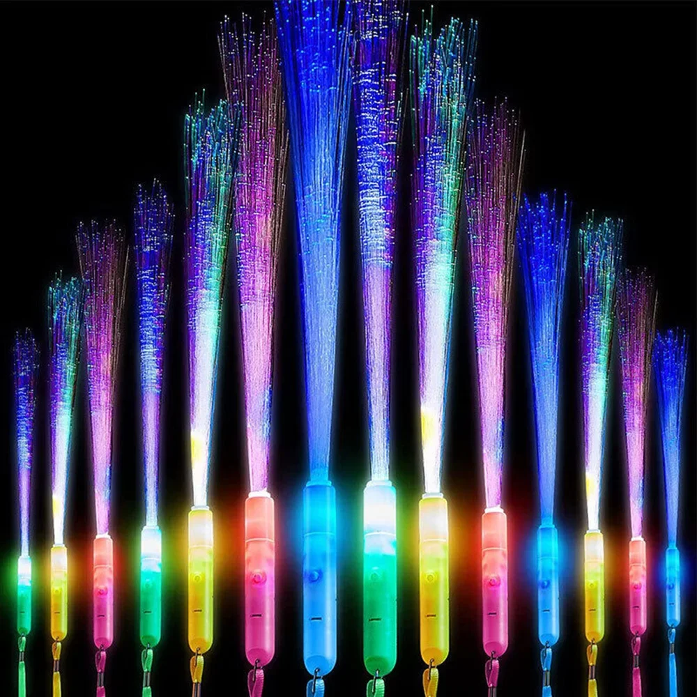 

Rainbow Glow Stick Led Fiber Optic Glow Stick Party Wedding Concert Prop Led Glow Stick Bar Atmosphere Prop Concert Fiber Stick