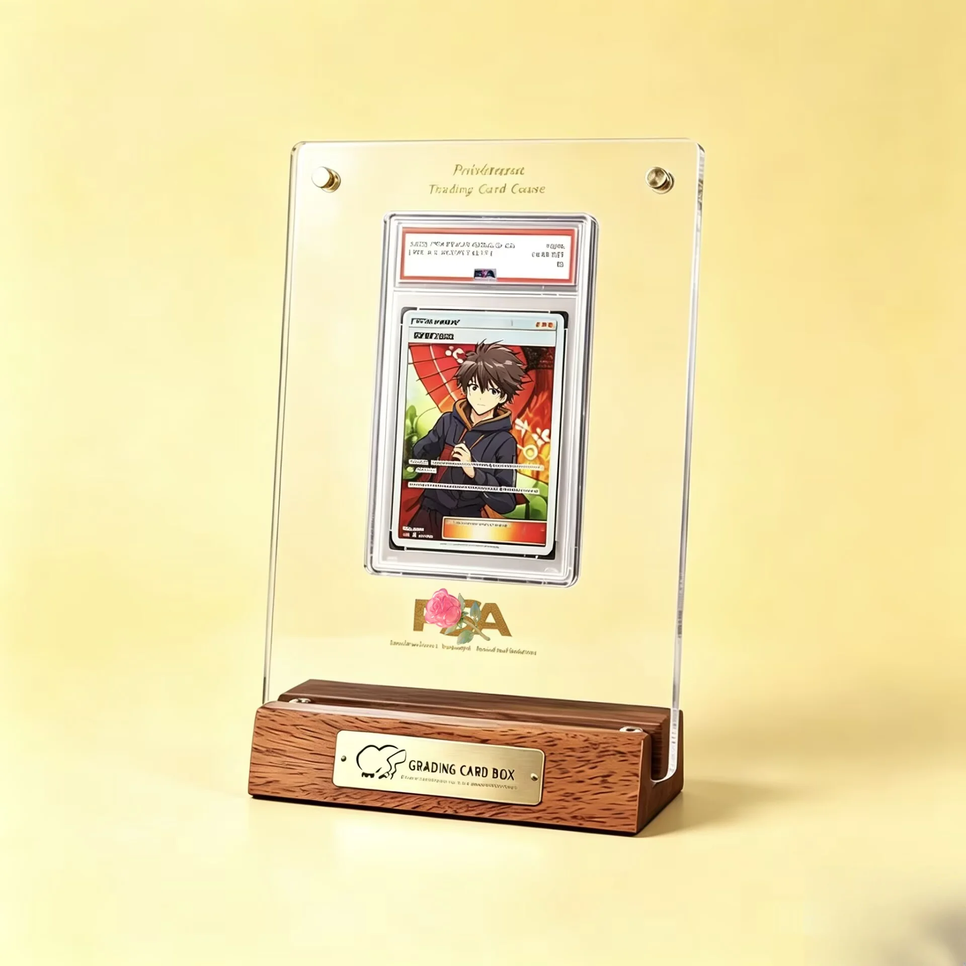 rating-card-brick-ptcg-pokemon-card-display-stand-yu-gi-oh-acrylic-solid-wood-base-brick-diy-shield-card-not-included
