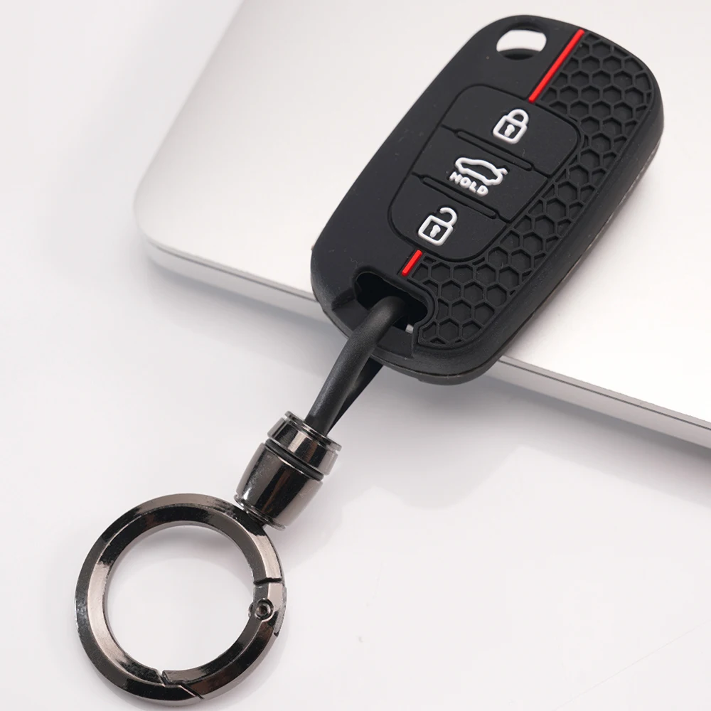 Remote Key Protector With Wrist Strap For Kia Rio Rio X-Line K2 Sportage Sorento Optima K5 Soul Ceed Cerato K3 Picanto Seltos