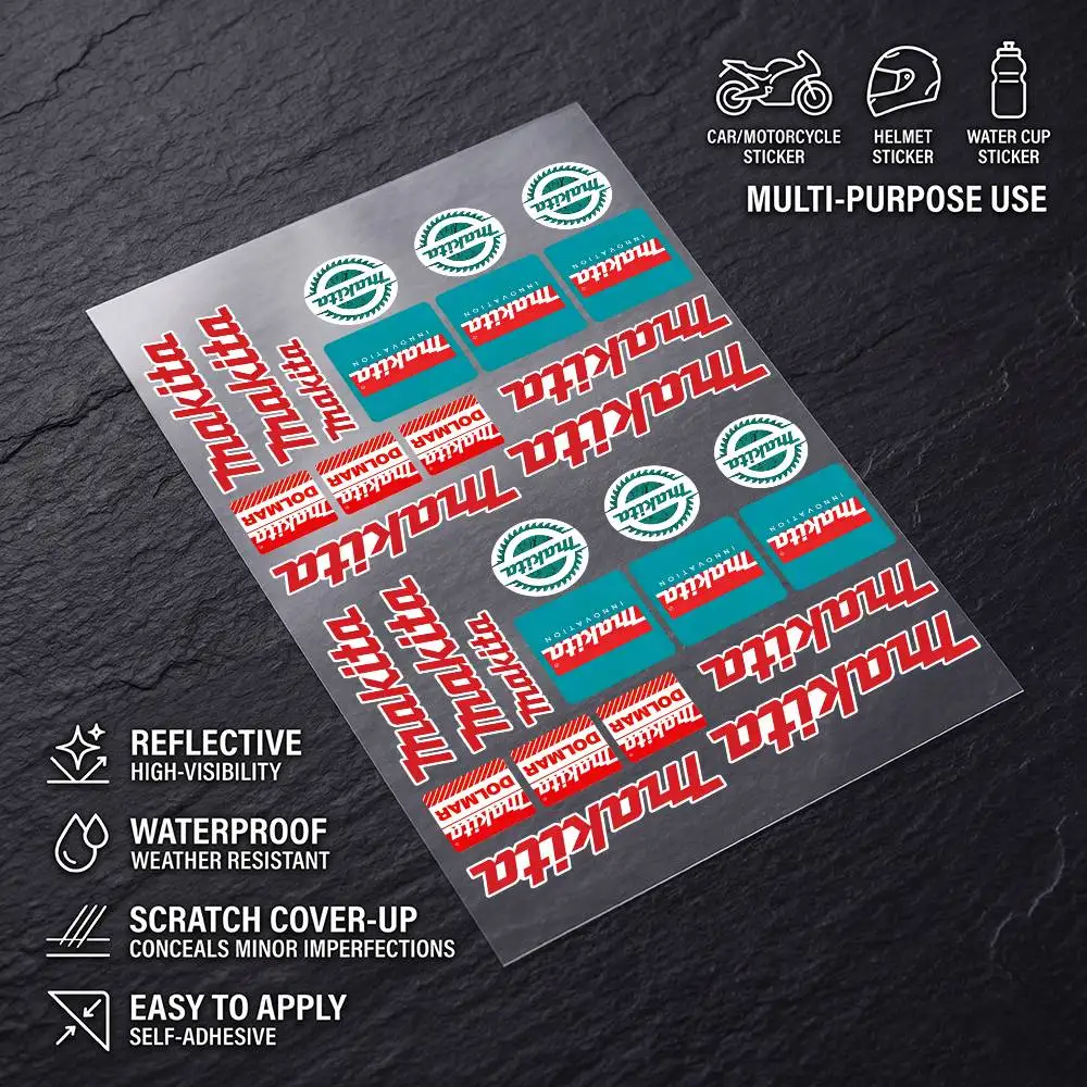 M-mAkItA-A Fashion Universal Scratch Resist Reflective Waterproof Stickers For Auto Motorcycle Helmet Mug Refrigerator