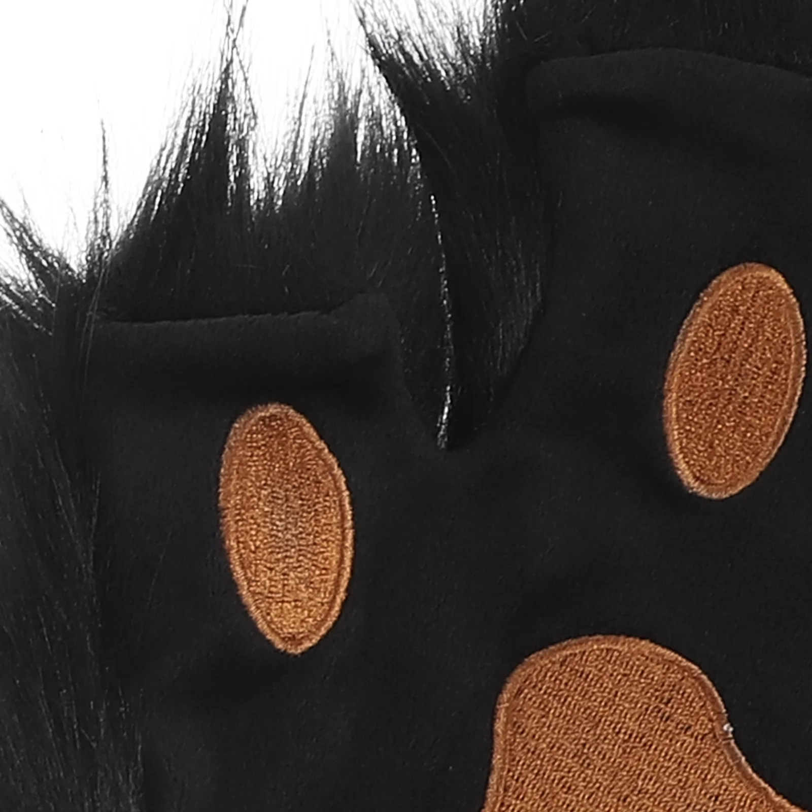 검은색 동물 발바닥 장갑 한 쌍 반손가락 장갑 따뜻한 겨울 옷 할로윈 코스튬 액세서리 재미있는 발바닥 디자인