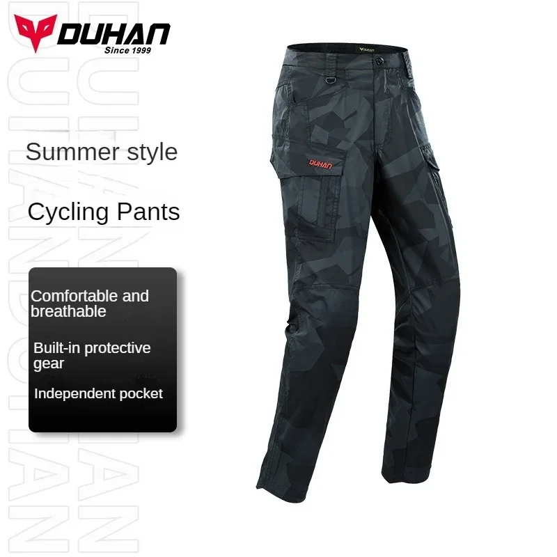 Duhan Summer Motorcycle Riding Pants for Men and Women Breathable Wear Resistant Motorcycle Pants Protective Riding Gear