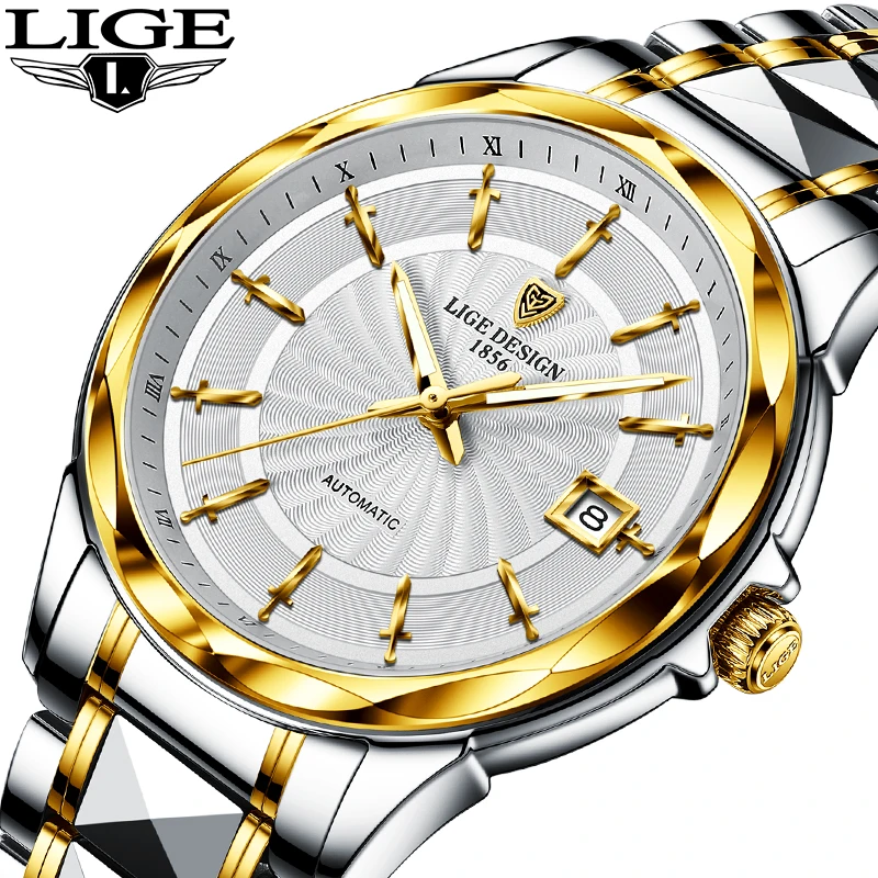 LIGE DESIGN Man Mechanical Watch Luxury Fashion Sapphire Glass Automatic Wristwatch Waterproof Watches for Men Relogio Masculino