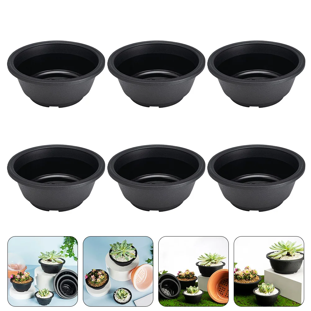 

6 Pcs Plastic Flower Pot Seedling Pots Planting Basins Flowers Household Outdoor Flowerpot Desktop Ornament