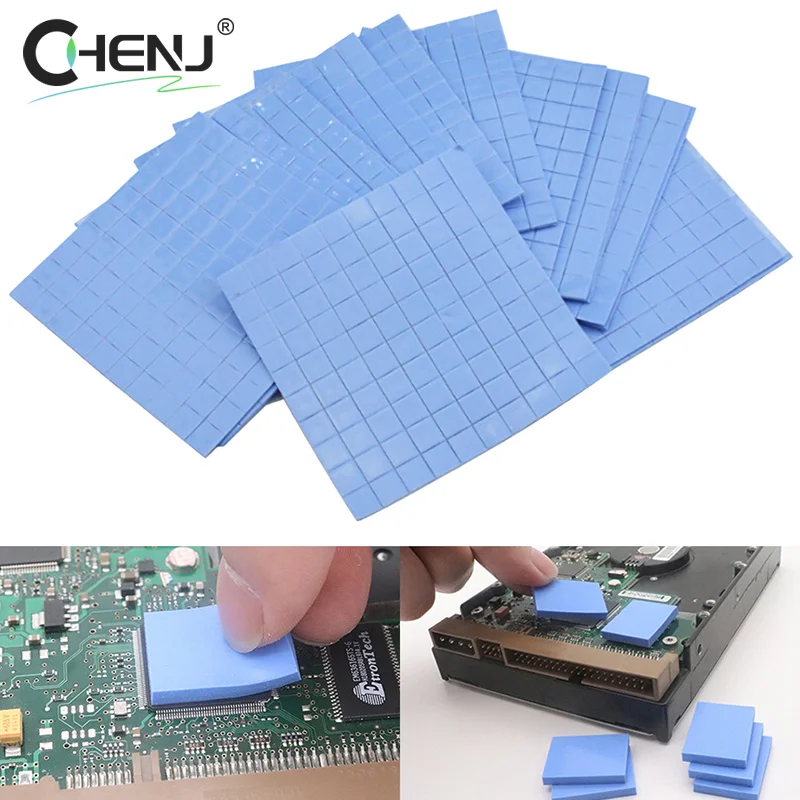 100Pcs/set Thermal Pad GPU CPU Heatsink Cooling Conductive Silicone Pad Accessories 10*10*0.5mm