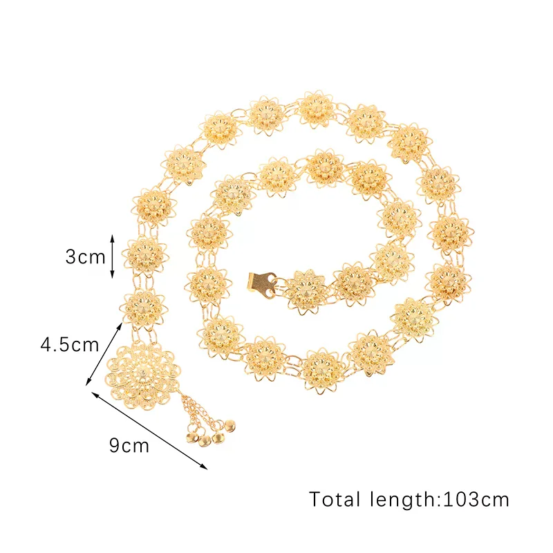 Винтажный ювелирный ремень с пряжкой из золота для традиционного платья саронг