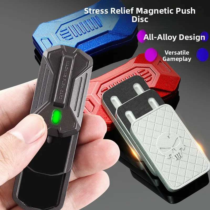 Stress Relief Pushing Metal Card Black Tech Finger Tip Toy Gyro Hand Pushing Game EDC Plaything under 18s over 18s Single Model