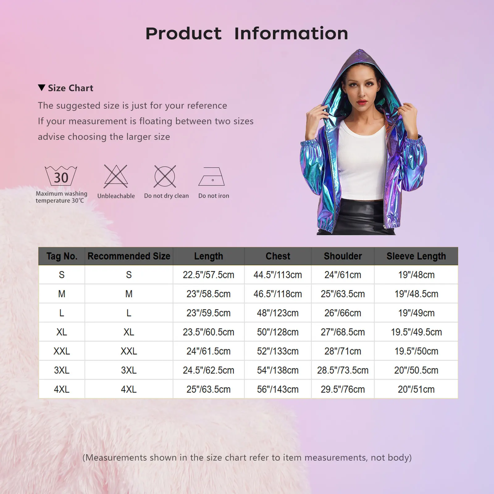 

Holographic Hoodies Jacket for Women Modern Jazz Costume Dancewear Shiny Metallic Long Sleeve Zipper Hooded Coat Sweatshirt