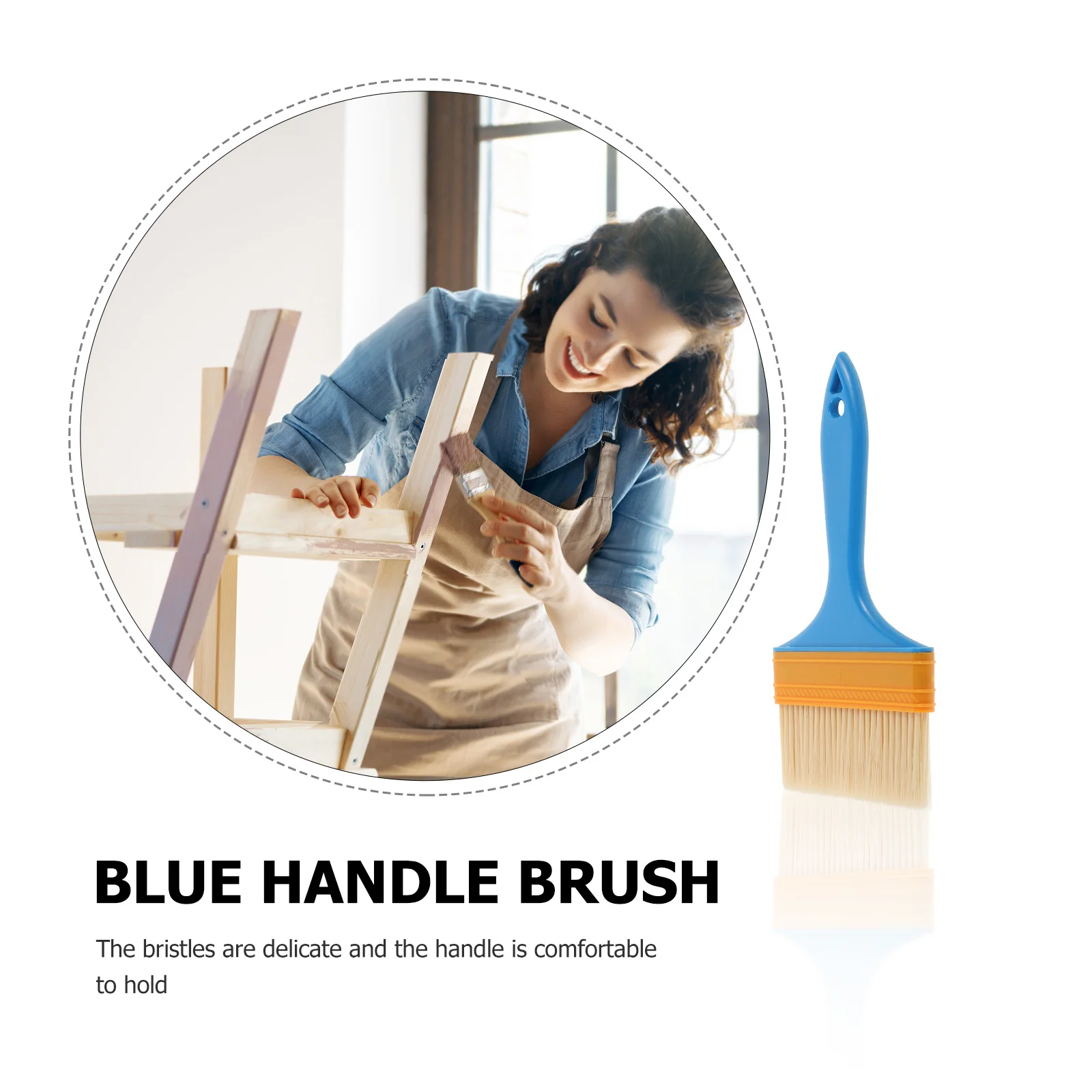 

Plastic Handle Brush Set Multi-Use Paint Brushes For Wall, Furniture, Art, Craft, Chalk Wax Home Studio School Supply -