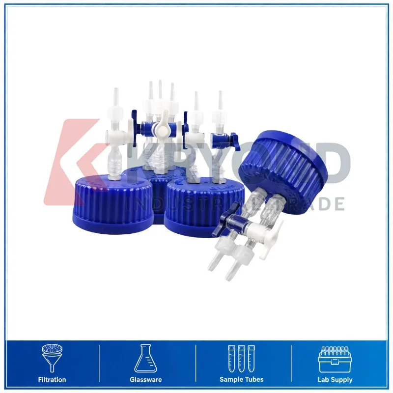 GL45 Sealing Bottle Cap Switch Valve Blue Single Way Two Way Three Way Laboratory Connector Accessory Application Use Series Set