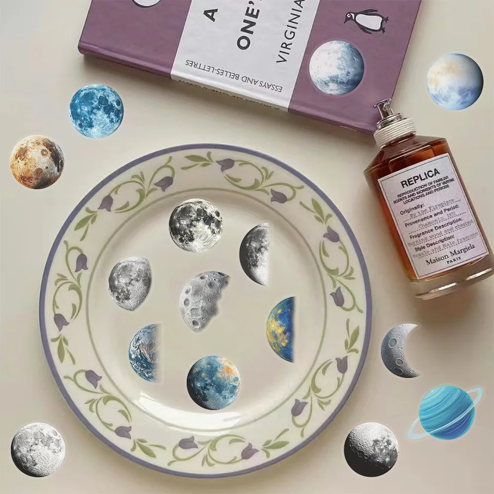 50/100 قطعة ملصقات كوكب الديكور الإبداعي الزجاجات الزجاجية أكواب مياه الثلاجة القرطاسية ملصقات الحيوانات الأليفة مقاوم للماء