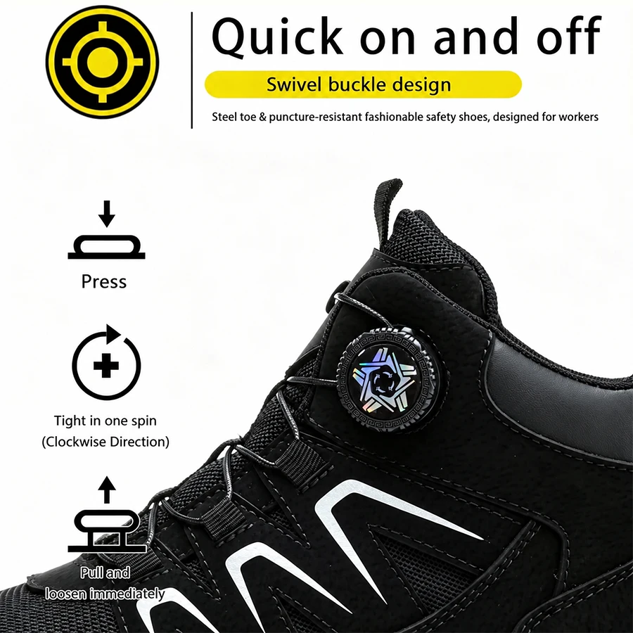 Work Boots For Women Safety Shoes Sneakers Steel Toe & Puncture Resistant Work Shoes, Breathable Comfortable Outdoor Footwear