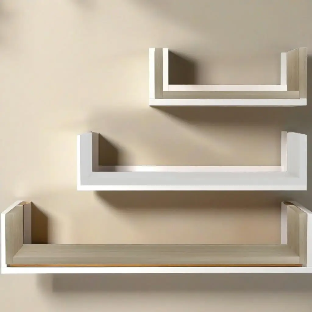 

3-Piece Wall Display Shelf Set in White & Sonoma Oak Engineered Wood - Stylish Storage Solution
