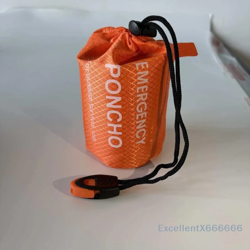 Waterproof Thermal Emergency Poncho Tear Resistant Ultra Light with Portable Bag for Camping Climbing Outdoor Trips